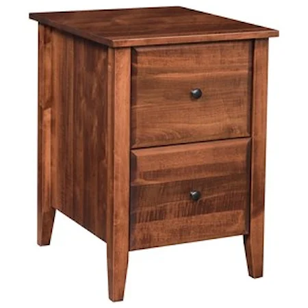 Transitional Solid Wood 2-Drawer File Cabinet